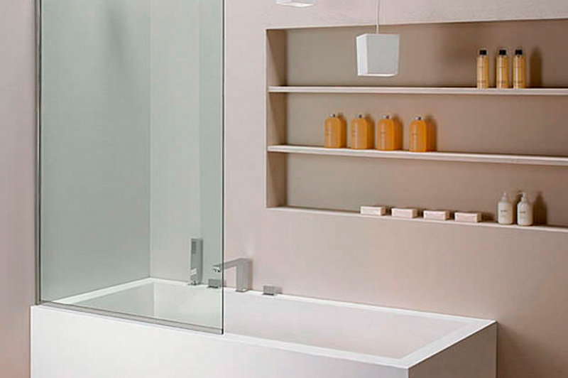 Mampara fija de baño