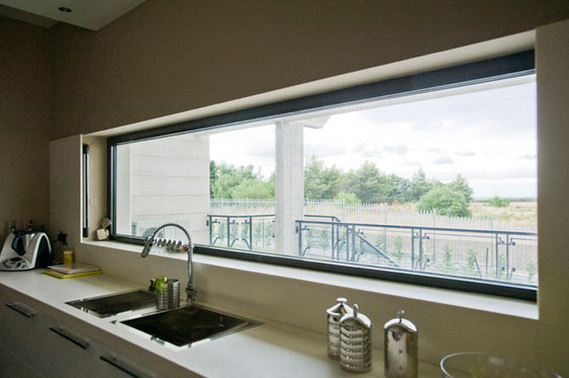 ventana fija de vidrio